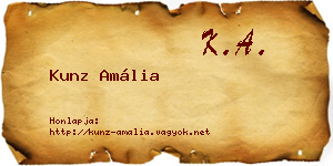 Kunz Amália névjegykártya