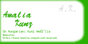 amalia kunz business card